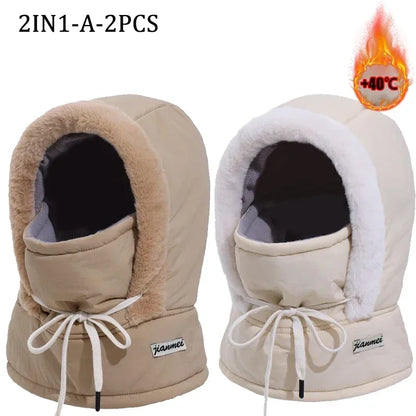 Passamontagna Termico 3-in-1 con Coulisse - Cappello e Scaldacollo in Peluche. TK