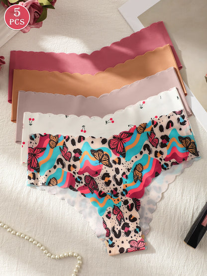 Mutandine Senza Cuciture da Donna Invisibili (5 Pezzi) - Slip Bikini Elasticizzati. TK