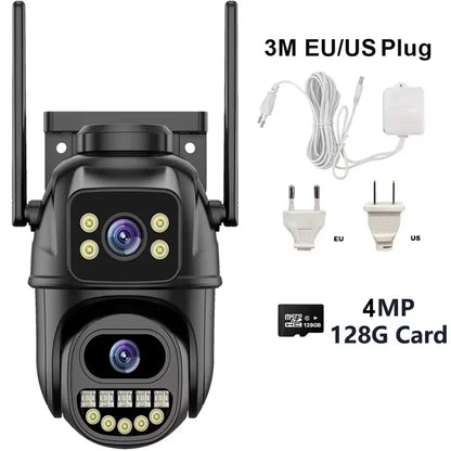 4K 8MP Security Camera 5X Zoom Dual Lens Dual Screen Outdoor WiFi Home Protection 6MP IP PTZ CCTV Video Surveillance Camera