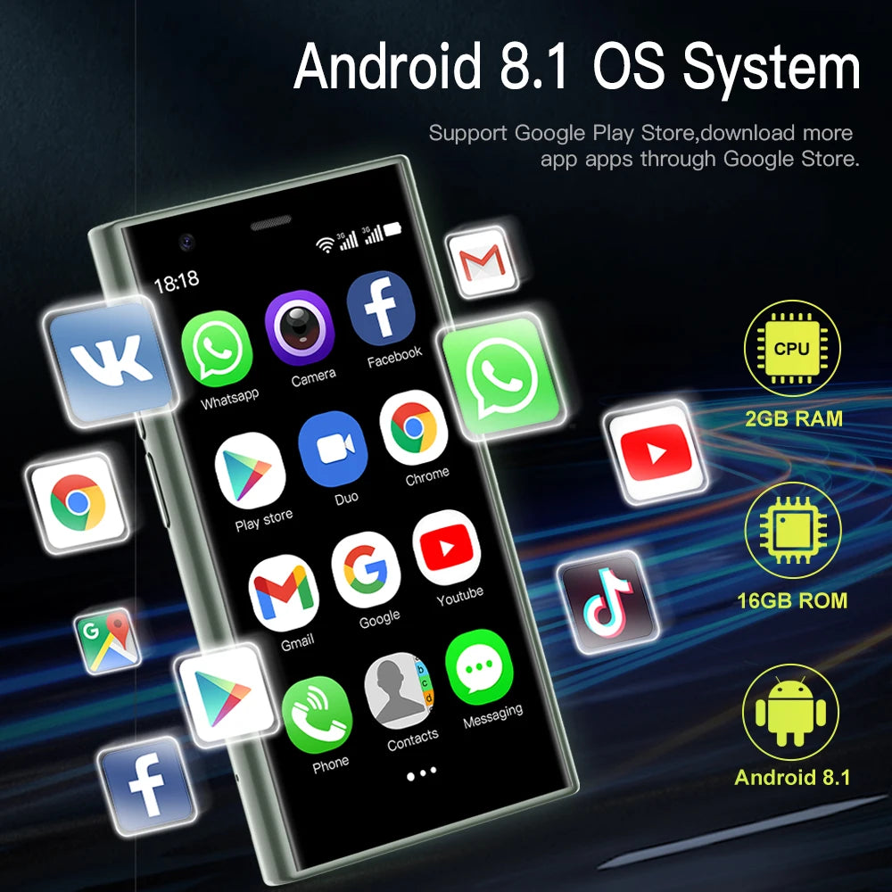 SERVO S23 Mini Android Smartphone 2 SIM 3G WCDMA 2GB+16GB Google Store WIFI GPS Position 3.0