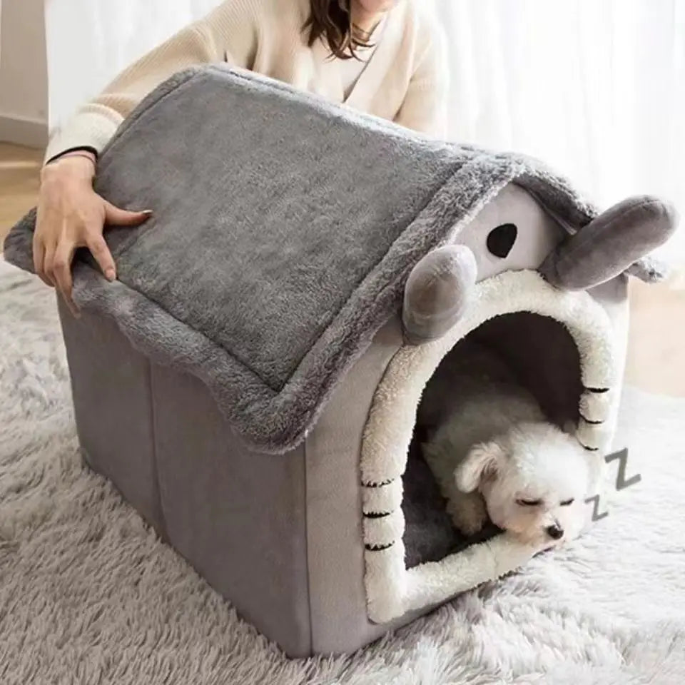 All Season Dog House Style Bed - Removable Washable Pet Bed
