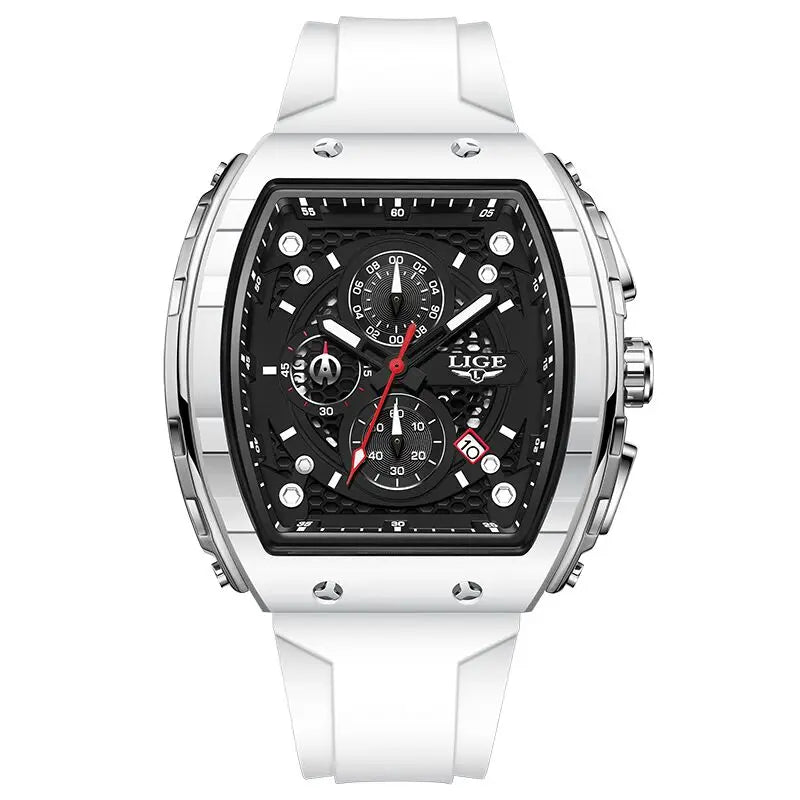 LIGE Waterproof Watches For Men Original Brand Luxury Silicone