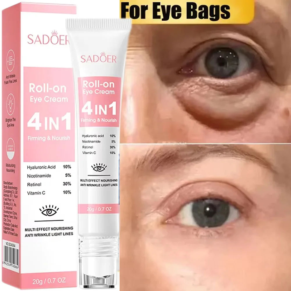 Instant Eye Bag Removal Cream Retinol Anti-Wrinkle Firming Skin Fade Fine Lines Anti Dark Circle Puffiness Brighten Eye skinCare