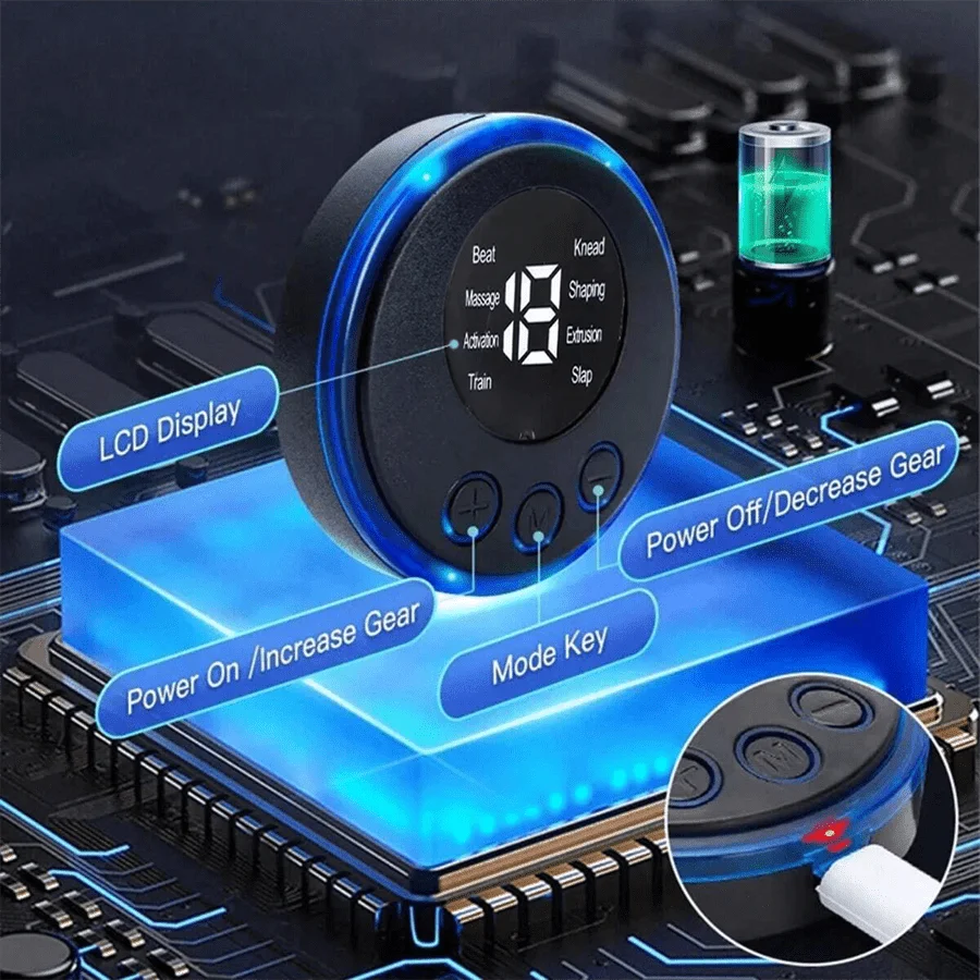 AXH Elettrostimolatore Muscolare Portatile - Patch Addominale LCD. TK