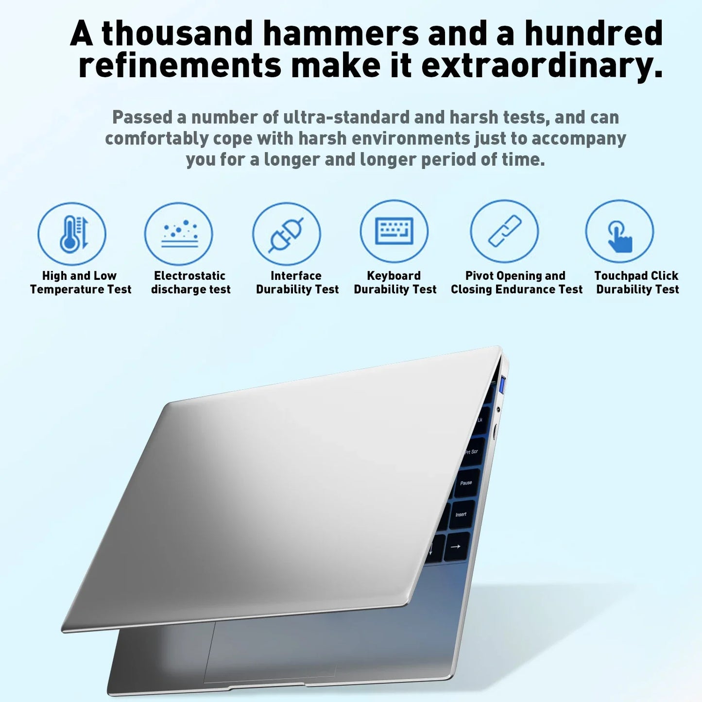 Laptop 14.1" Ultra Slim Intel N3700 16GB RAM 2TB SSD Windows 11 Notebook Portatile FHD IPS WiFi Bluetooth PC Lavoro Studio Gaming Leggero