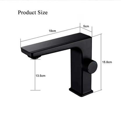 Digital Display Bathroom Basin Faucet Intelligent LED Brass Deck