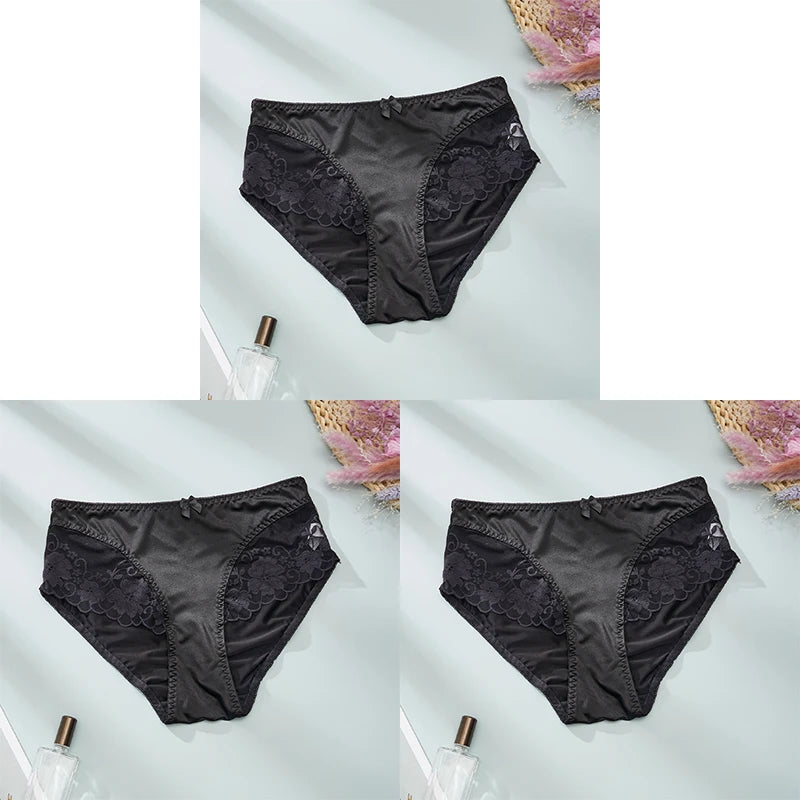 CINVIK 3 Pezzi Slip Donna in Pizzo – Mutandine Mid-Rise Traspiranti ed Elasticizzate. TK