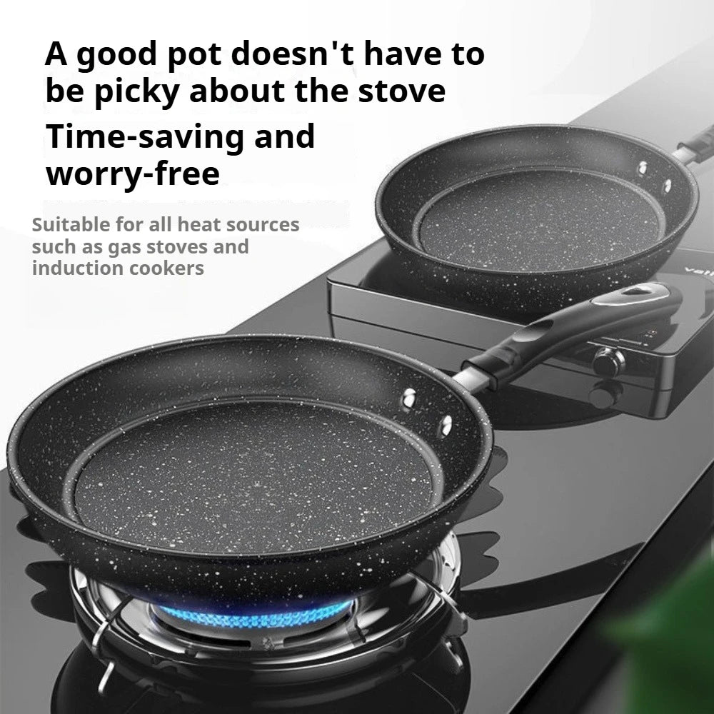 24/26cm Frying Pan Maifan Stone Omelette Skillet Pan Light Oil Cooking Pan Kitchen Flat Bottomed Steak Pan Universal Stovetop