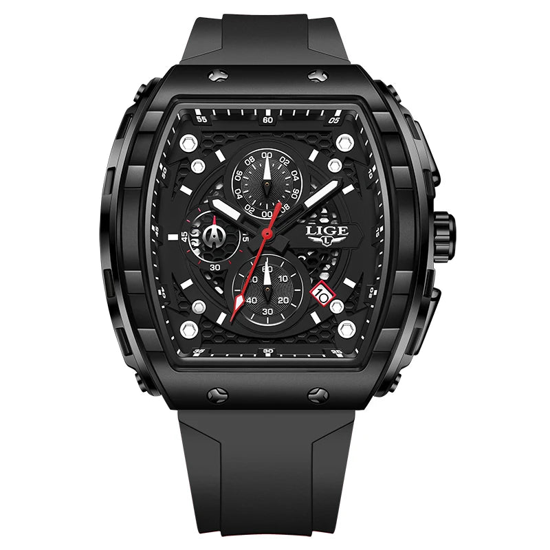 LIGE Waterproof Watches For Men Original Brand Luxury Silicone