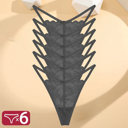 All Of Me Perizomi in Pizzo Morbido (6 Pezzi) - Slip G-String a Vita Bassa. TK