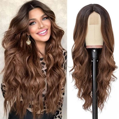 Synthetic Long Lace Ombre Blonde Wavy Wig for Women 26