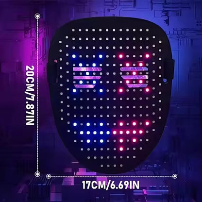 LED Mask with Gesture Sensing Light up Face Transforming