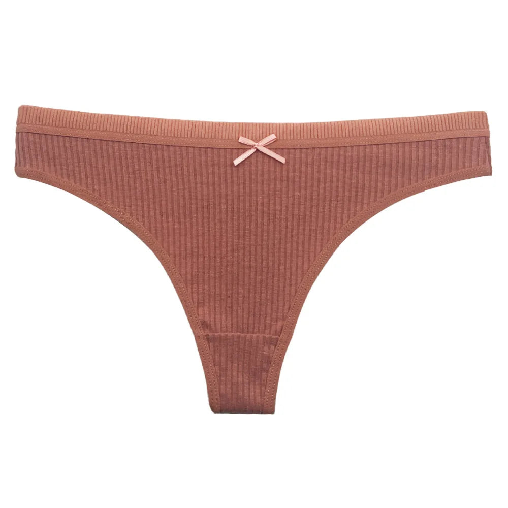 5 PCS/Set Women Cotton Thongs Panties Sexy Low Waist G-String