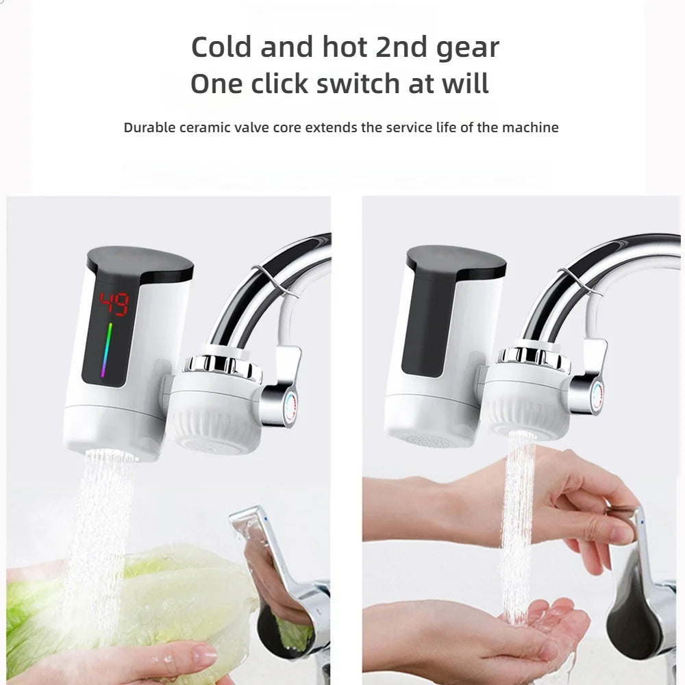 Electric Kitchen Sink Water Heater Tap Instant Hot Stainless Steel Water