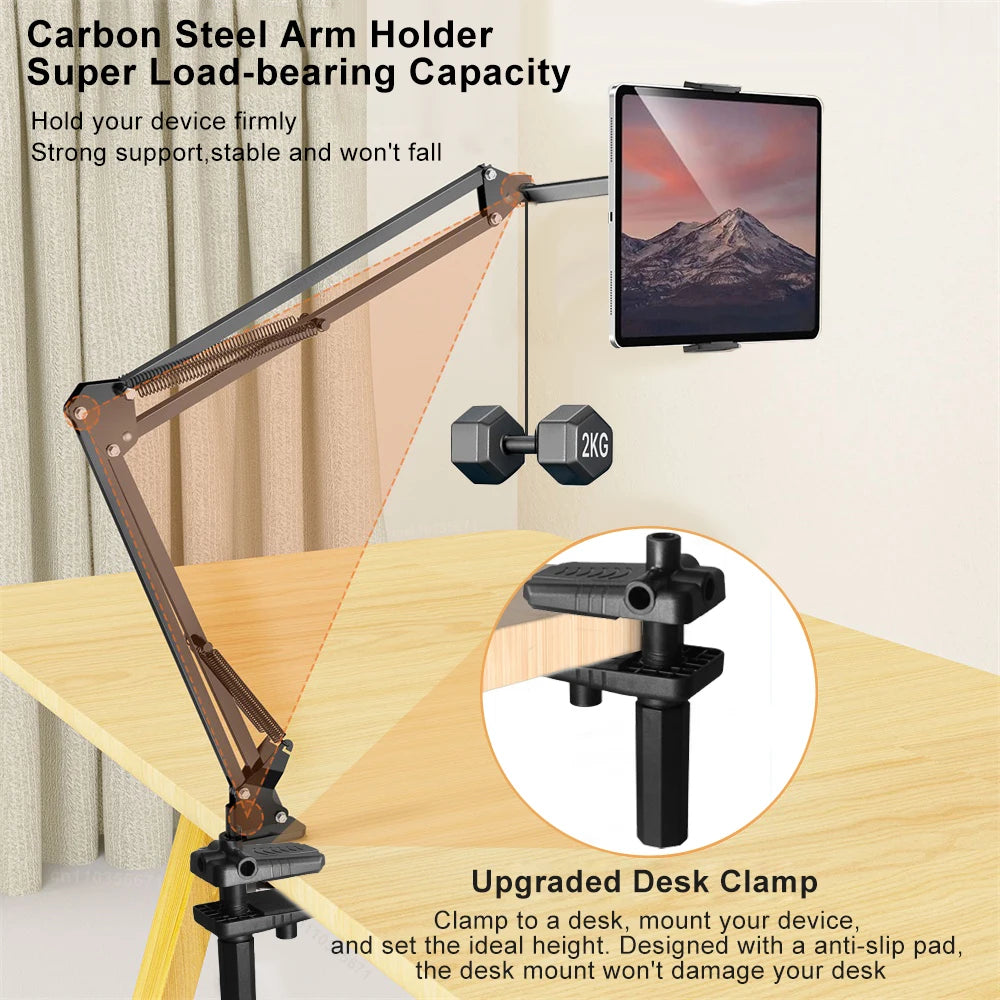 Tablet Stand Holder for Bed Rotatable Phone Stand for 4-12.9"