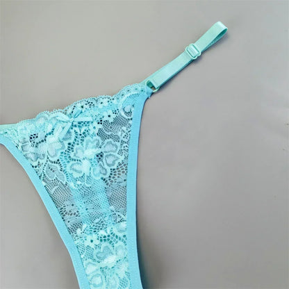 Perizomi in Pizzo Trasparente Regolabili (3 Pezzi) - Intimo Basso e Sexy. TK