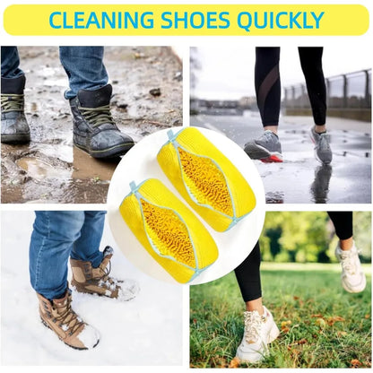 Durable Shoe Washing Machine Bag for All Shoe Types-Yellow