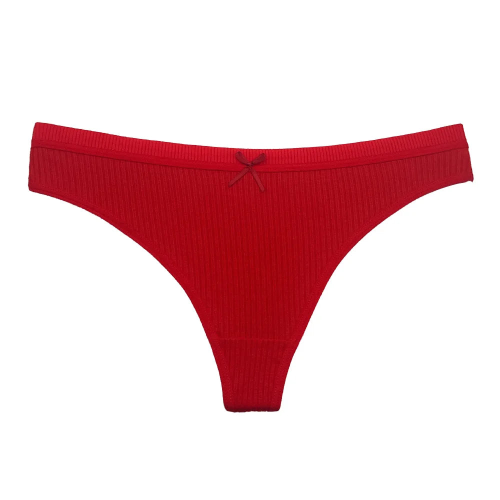 5 PCS/Set Women Cotton Thongs Panties Sexy Low Waist G-String