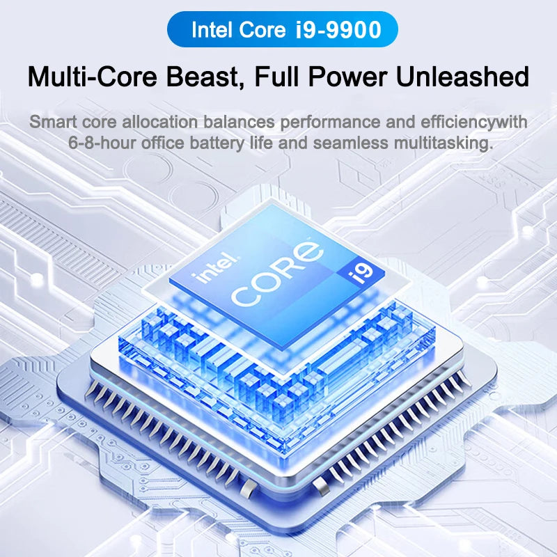 Laptop 15.6" Full HD Ultra Slim 32GB RAM 2TB SSD Intel core i9 9900 Windows 11 Notebook PC Gaming e Ufficio WiFi Bluetooth