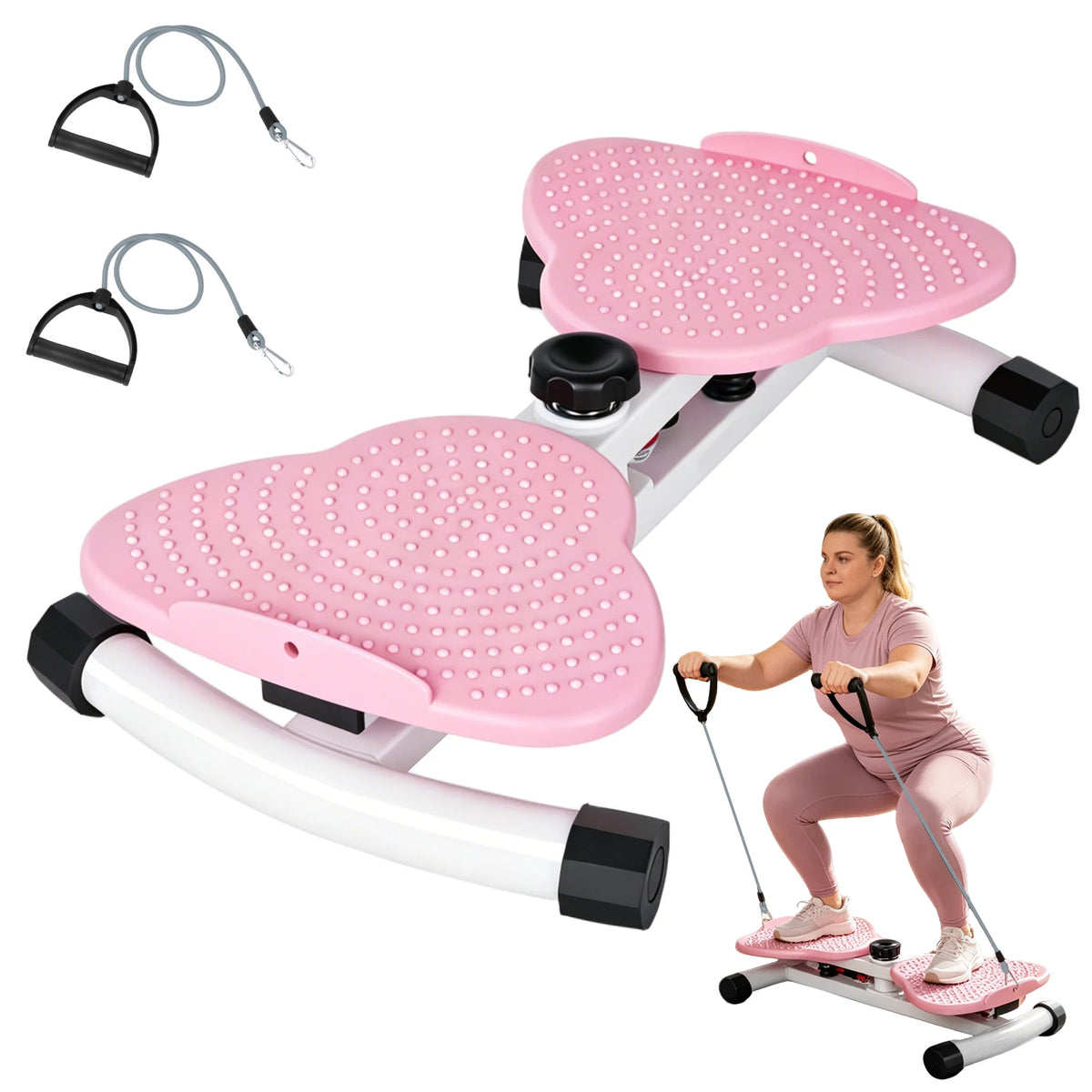 Twister Vita Fitness con Elastici – Pedana Rotante Silenziosa Antiscivolo per Addominali e Allenamento a Casa. TK