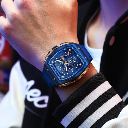 LIGE Waterproof Watches For Men Original Brand Luxury Silicone