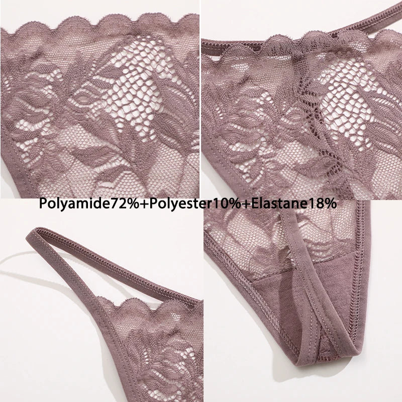 All Of Me Perizomi in Pizzo Morbido (6 Pezzi) - Slip G-String a Vita Bassa. TK