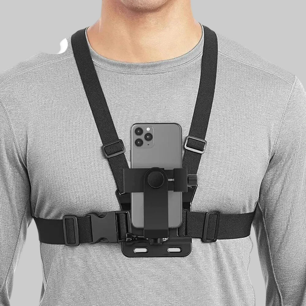 1 PC Adjustable Phone Clip Holder With Chest Strap Fixation Bracket