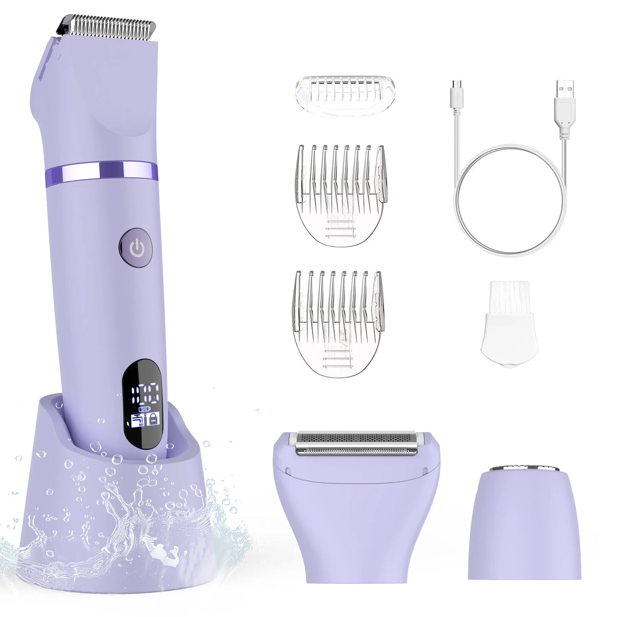 Scttomon Kit Regolabarba e Tagliacapelli 5-in-1 - Rasoio Elettrico con Base. TK