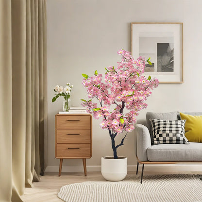 Albero di Ciliegio Artificiale 150 cm con Vaso – Faux Cherry Blossom Tree Realistico in Seta per Arredamento Casa, Ufficio, Eventi e Matrimoni