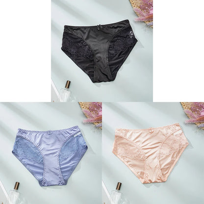 CINVIK 3 Pezzi Slip Donna in Pizzo – Mutandine Mid-Rise Traspiranti ed Elasticizzate. TK