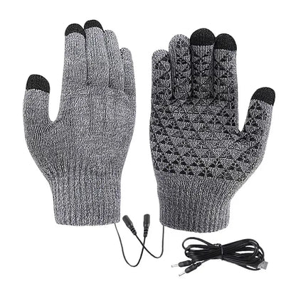 Guanti Riscaldati USB in Maglia - Touch Screen e Antiscivolo Unisex. TK