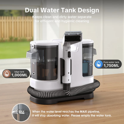 Lubluelu V8 800W Hot Water Carpet Cleaner  60°C Deep