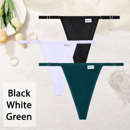 Women Cotton Panties Sexy T-Back Thong Adjustable