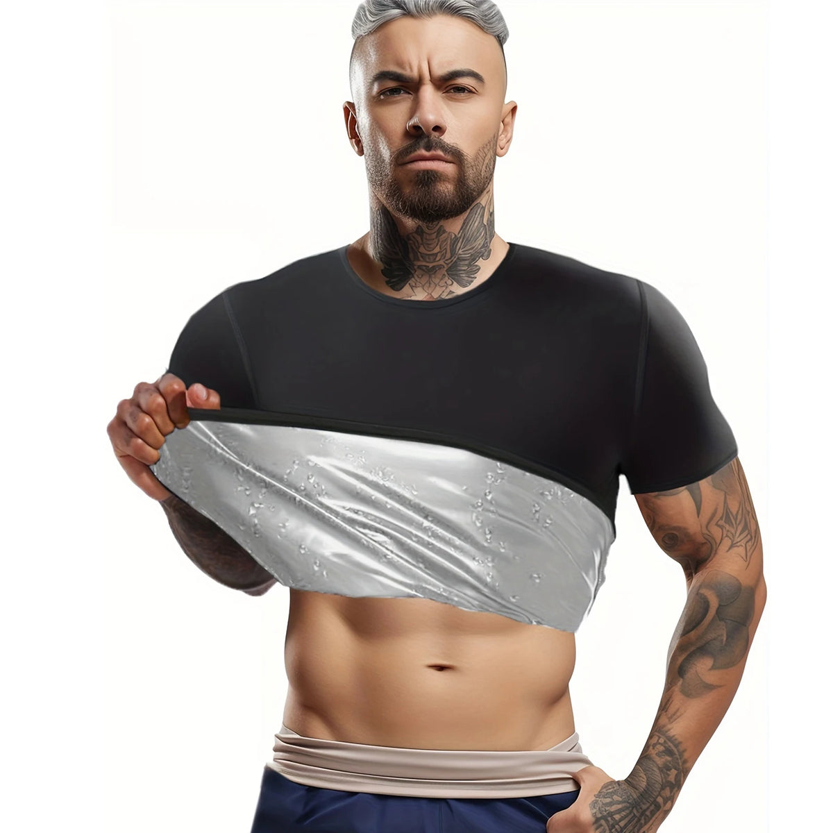 HELABES T-Shirt Effetto Sauna a Maniche Corte - Maglia Contenitiva Unisex. TK