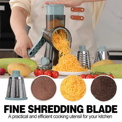 LMETJMA 3 in 1 Rotary Cheese Grater Versatile Manual Vegetable