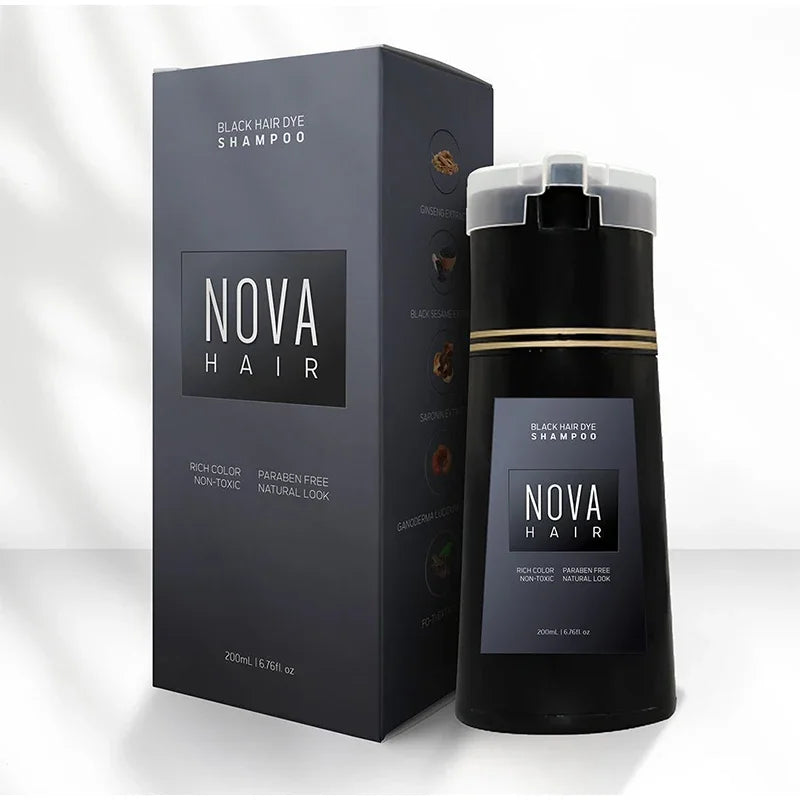 Eelhoe Nova Shampoo Colorante Nero 3-in-1 per Capelli Bianchi. TK