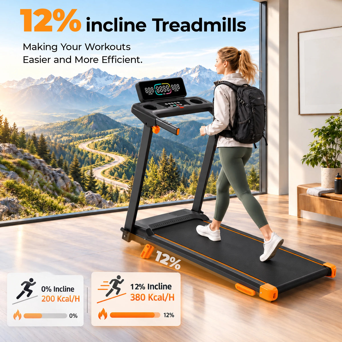 Tapis Roulant Y-RAIN 3 in 1 Pieghevole | Inclinazione 12%. TK