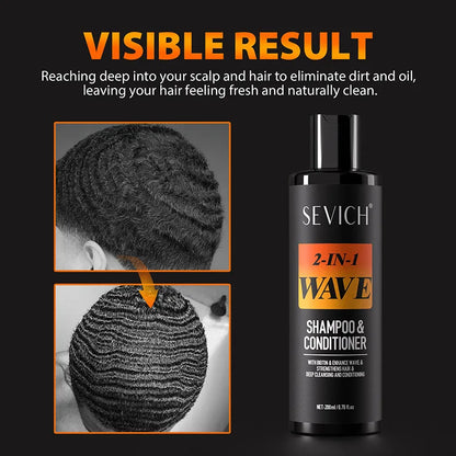 200ml Biotin Wave Shampoo 360 Style Deep Sport Waves Strong Hold Waves Control Hair Styling Paste Wavy Cream For African Men