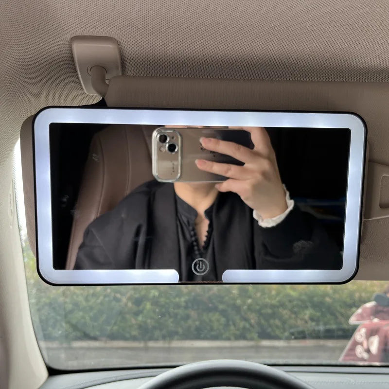 Car Interior Mirrors Sun Visor Plate LED HD Makeup Mirror