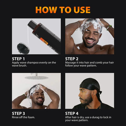 200ml Biotin Wave Shampoo 360 Style Deep Sport Waves Strong Hold Waves Control Hair Styling Paste Wavy Cream For African Men