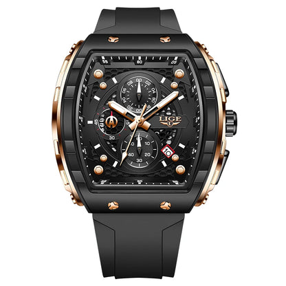 LIGE Waterproof Watches For Men Original Brand Luxury Silicone