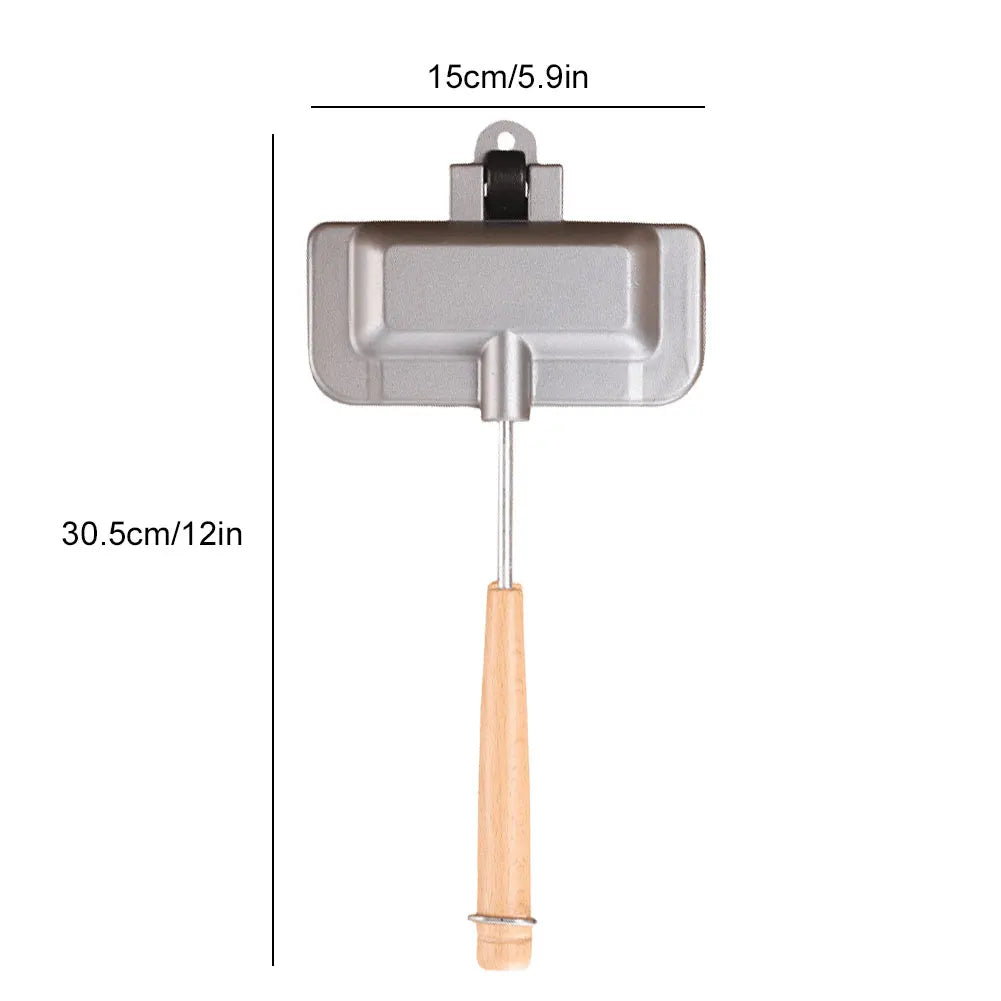Double-Sided Sandwich Maker Pan – Non-Stick Flip Breakfast Toastie Maker for Sandwiches Hot Dogs, Omelettes, Pancakes & Camping Cooking