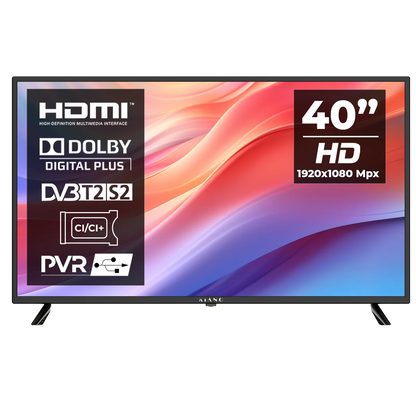 Kiano Slim 40” LED TV – Full HD 1080p DLED Television with Dolby Digital Plus, PVR & DVB-T2/S2