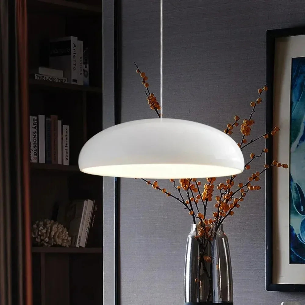 JOYINLED Modern Metal Chandelier, Nordic Luxury Pendant Light with Iron Frame in White/Black/Orange for Dining Room Living Room