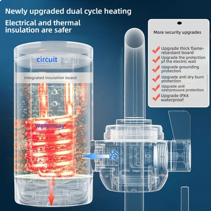 Electric Kitchen Sink Water Heater Tap Instant Hot Stainless Steel Water