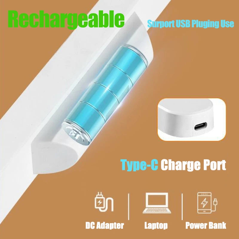 Remote LED Desk Lamp Magnetic Hanging Night Light USB Rechargeable Table Lamp 3 Colors Reading Light For Cabinet Closet Wardrobe