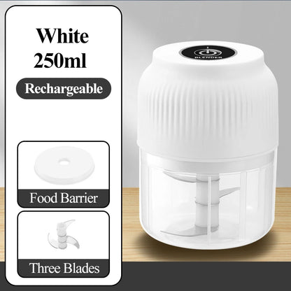 250ml Mini Wireless USB Rechargeable Electric Vegetable Choppe