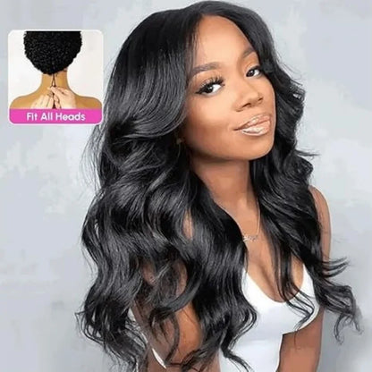 V Part Wig Body Wave Human Hair Wigs For Women Glueless Brazilian Natural Color 220 Density Machine Made V Shape Wigs 30 36 Inch