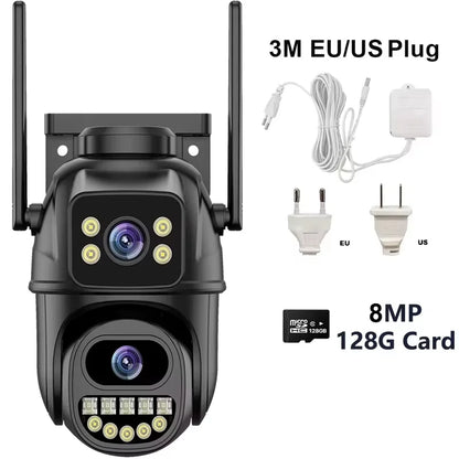 4K 8MP Security Camera 5X Zoom Dual Lens Dual Screen Outdoor WiFi Home Protection 6MP IP PTZ CCTV Video Surveillance Camera