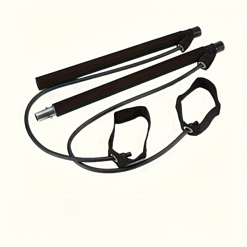 1pc Lingpeng Pilates Bar Kit with Colorful Resistance Bands – Stainless Steel Home Gym Equipment for Full Body Workout